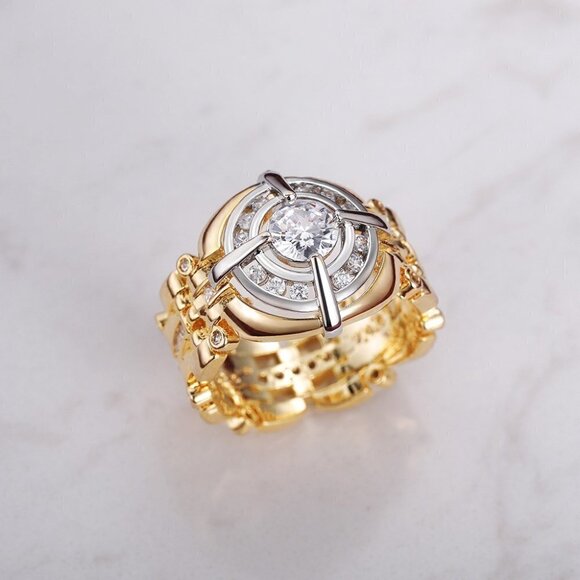 💞Shiny Advanced Zircon Watch Dial Fashion Tops Luxury Ring for Man,MARR9062 - Picture 4 of 6